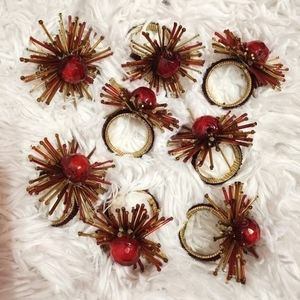 Beads flower cocktail napkins‎ rings